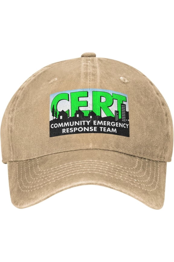Cert Community Emergency Response Team Hat Adjustable Baseball Cap Dad Cap Unisex Hat Natural