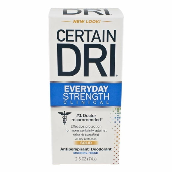 Certain Dri Antiperspirant & Deodorant Everyday Strength Clinical, Solid, 2.6 oz, Pack of 7