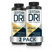 Certain Dri Body Powder, Anti Chafing and Anti Itch Talc Free Hypoallergenic Formula with Calamine, Maximum Sweat Absorption & Moisture Control, 8 oz 2 Pack