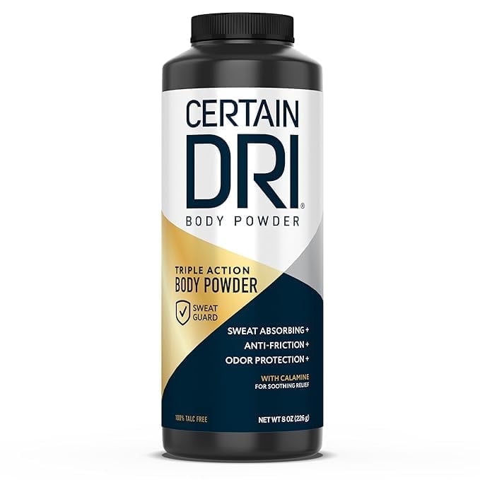 Certain Dri Body Powder, Maximum Sweat Absorption & Odor Control, 8oz