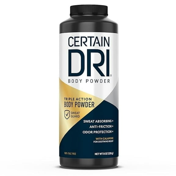 Certain Dri Body Powder, Maximum Sweat Absorption & Odor Control, 8oz