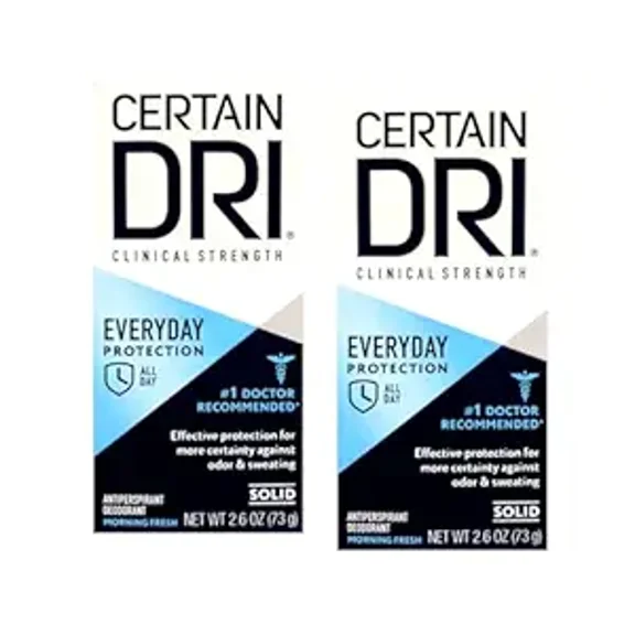 Certain Dri Everyday Strength Clinical Anti-Perspirant/Deodorant Solid Morning Fresh - 2.6 oz, Pack of 2