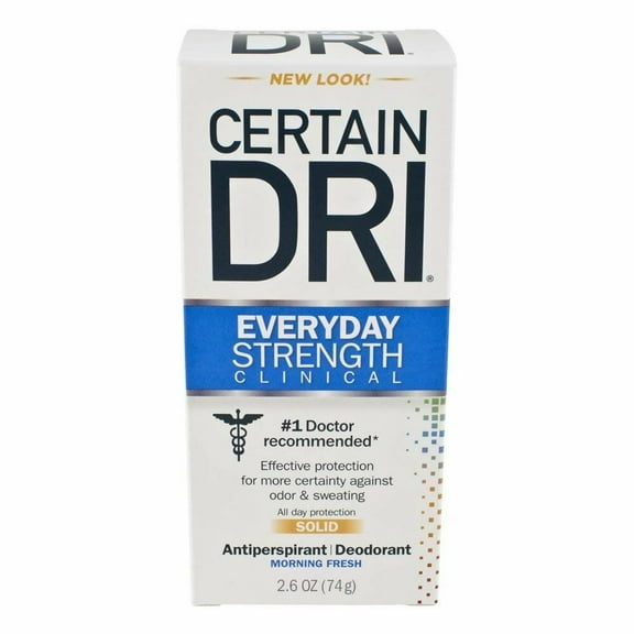 Certain Dri Antiperspirant & Deodorant Everyday Strength Clinical, Solid, 2.6 oz, Pack of 4