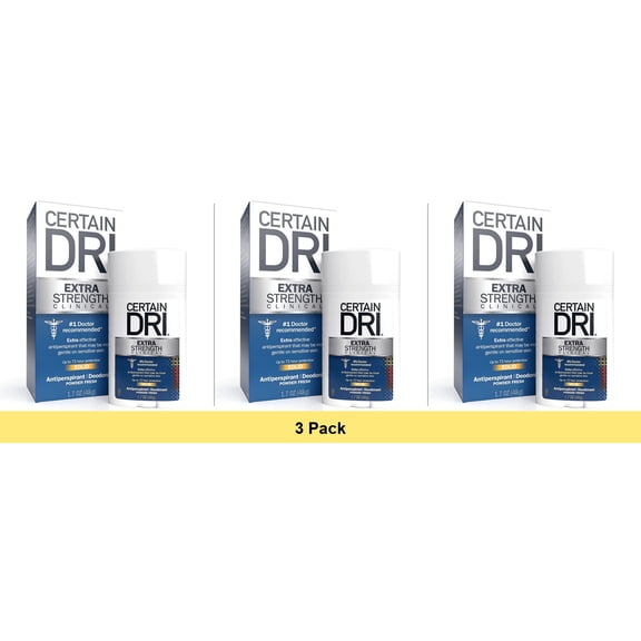 Certain Dri Extra Strength Clinical Antiperspirant + Deodorant Solid 1.7 oz - 3 Pack