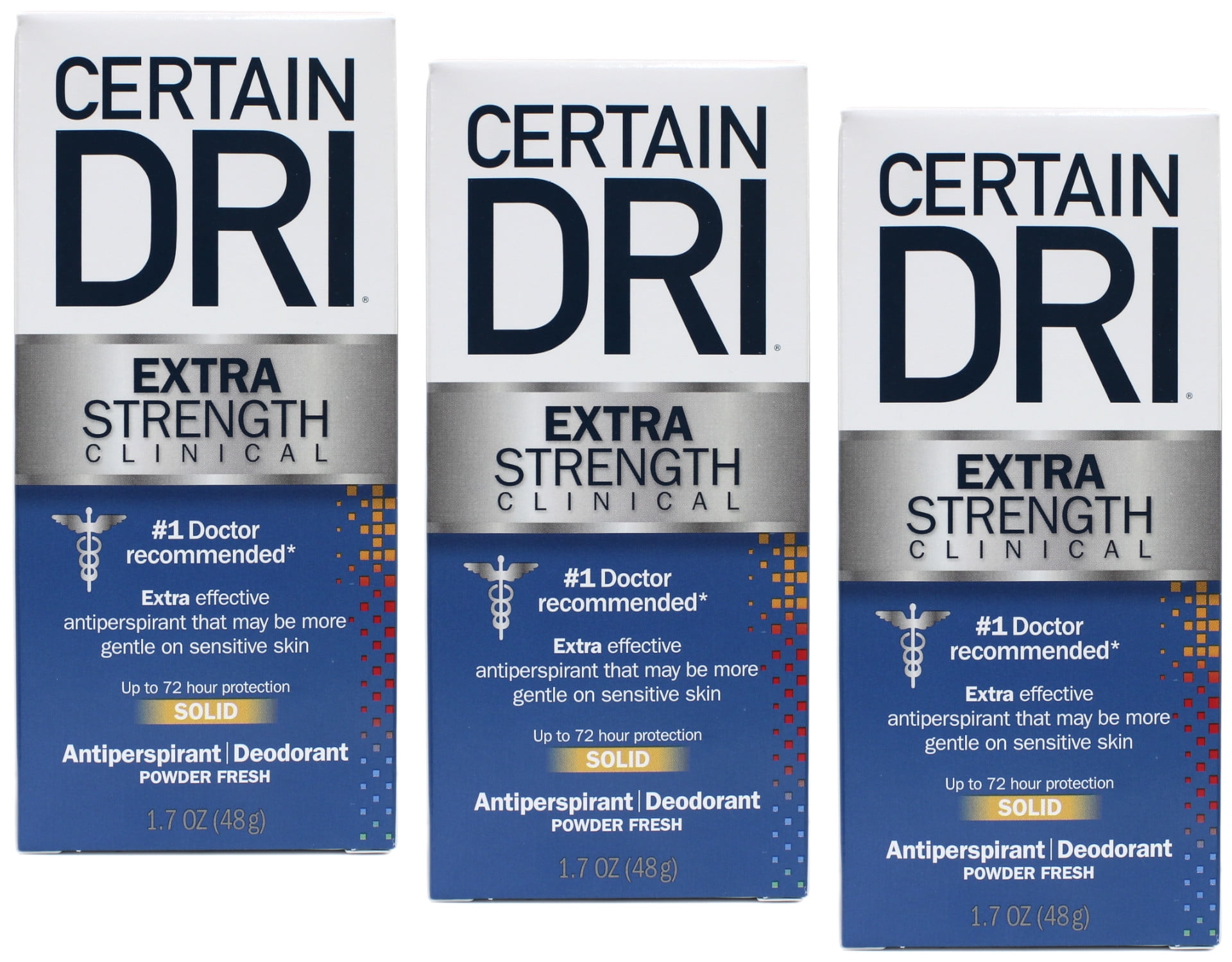 Certain Dri Extra Strength Clinical Solid AntiPerspirant, 1.7 oz, 3