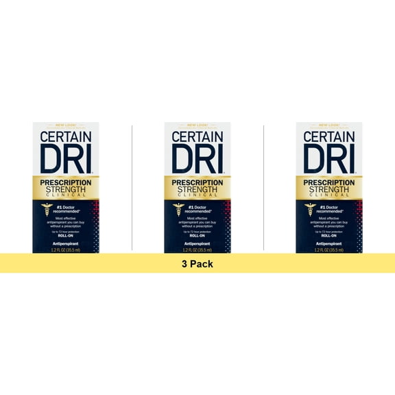 Certain Dri Prescription Strength Clinical Antiperspirant Roll-On, 1.2 fl oz - 3 Pack