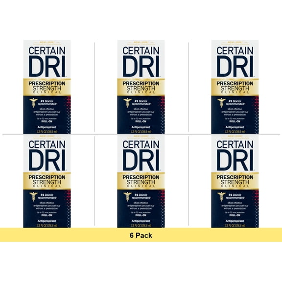 Certain Dri Prescription Strength Clinical Antiperspirant Roll-On 1.2 fl oz - 6 Pack