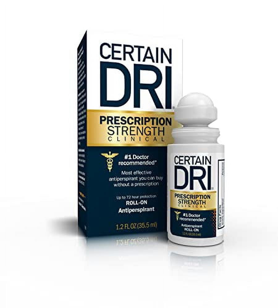 Certain Dri Prescription Strength Clinical Antiperspirant RollOn Deodorant, Hyperhidrosis