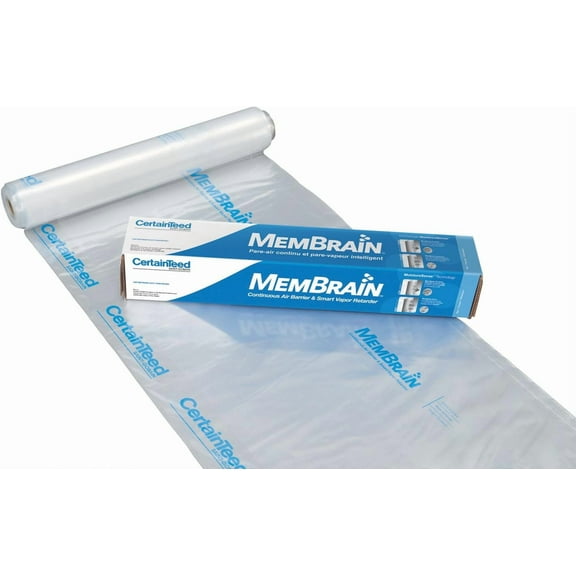 CertainTeed 902010 Membrain Smart Vapor Retarder Barrier-Use with unfaced Insulation, Perfect for remodeling, No Size, Clear