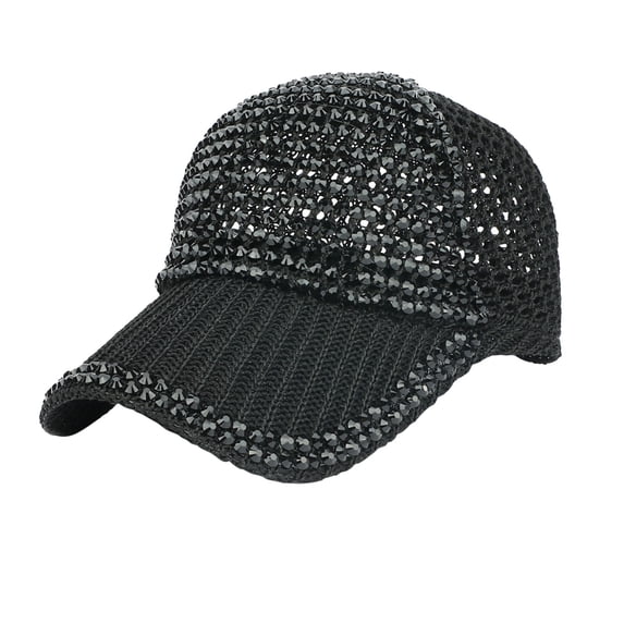Certgust Hot Sales Baseball Caps Womens Baseball Cap Rhinestone Shaped Snapback Fashion Hat Black Baseball Cap Sun Hats for Women Black