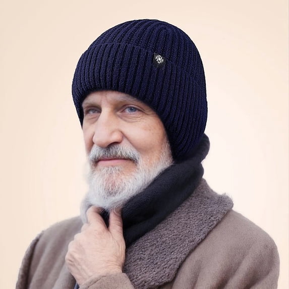 Certgust Beanie for Men Under $5 Beanie for Men and Women Knitted Earflap Winter Warm Slouchy with Ear Warmer Fisherman Beanie Navy