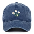 thumbnail image 1 of Certgust Black Baseball Cap Baseball Cap Women Hand Embroidered Flower Design Womens Baseball Caps Straw Hat Navy, 1 of 4