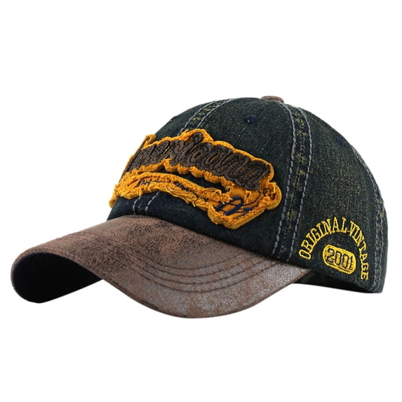 Certgust Black Baseball Cap Baseball Cap Women Outdoor Embroidered Adjustable Hat Denim Black for Men Womens Baseball Caps Sun Hat Green