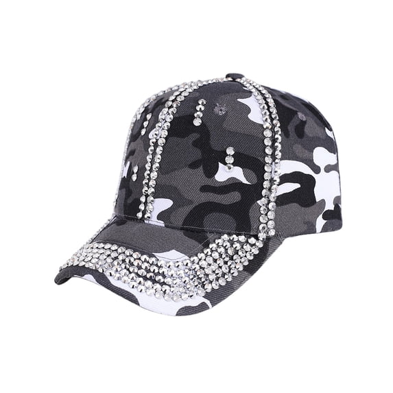 Certgust Black Baseball Cap Women Baseball Cap Adjustable Breathable Sequins Sports Performance Hat for Running Gym Womens Baseball Caps Grey