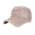 thumbnail image 1 of Certgust Black Baseball Cap Womens Baseball Cap Rhinestone Shaped Snapback Fashion Hat Black Baseball Cap Sun Hats for Women Pink, 1 of 3