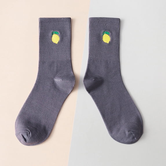 Certgust Boot Socks for Women Under $10 Socks for Women Womens Socks Fall Socks Winter Socks Solid Color Socks Mid Calf Socks Long Socks Japanese Style Socks Fruit Socks Embroidery Socks Cute Socks