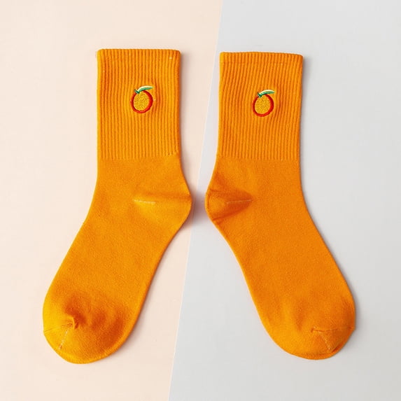 Certgust Boot Socks for Women Under $10 Socks for Women Womens Socks Fall Socks Winter Socks Solid Color Socks Mid Calf Socks Long Socks Japanese Style Socks Fruit Socks Embroidery Socks Cute Socks