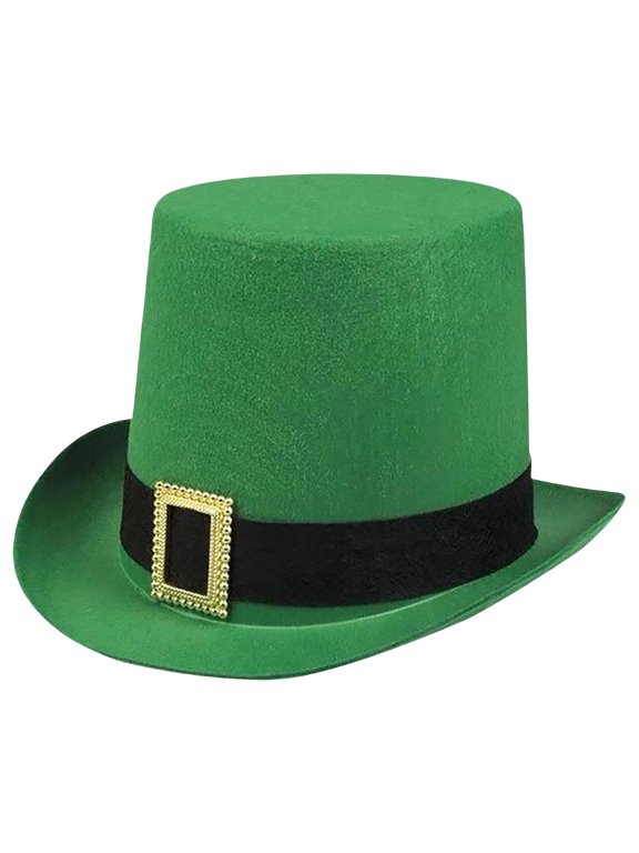 Bucket Hats for Woman Green Top Hat Classic Magician Hat With Rigid Cylinder Structure, Felt Material, Costume Accessory for Magic Shows, Halloween, St PatrickS Day & Themed Parties