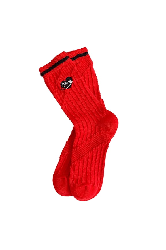 Cotton Socks Under $10 Socks for Women Womens Socks Heart Socks Embroidery Socks Mid Calf Socks Red Socks Color Socks Cute Socks Love Socks Casual Socks