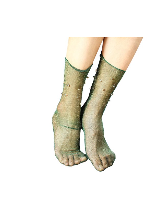 Cotton Socks Under $10 Socks for Women Womens Socks Shiny Socks Silver Thread Socks Pearlescent Socks Mesh Socks Velvet Socks Glitter Socks Fashion Socks Dress Socks