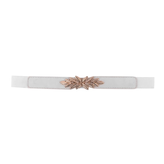 Certgust Dress Belt Under $5 Dress Belt for Women Narrow Stretch Fashion Design Belt Womens Belt White