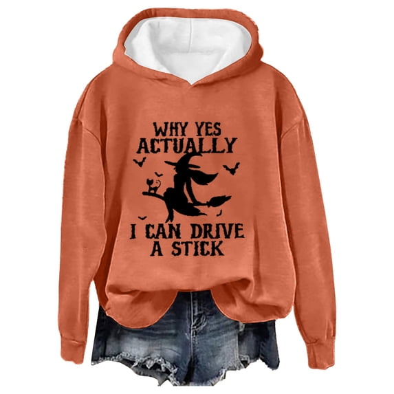 Certgust Essential Hoodie Under $10 Womens Why Yes Actually I Can Drive A Stick Print Hoodie Long Sleeve Sweatshirt