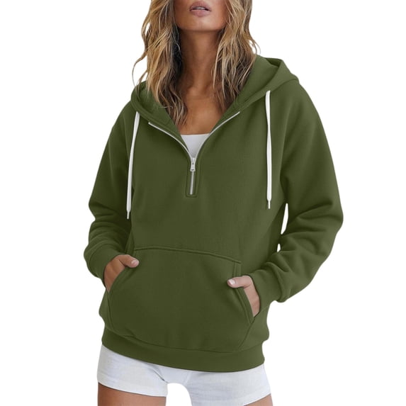 Certgust Essential Hoodie Womens Oversized Zip Hoodie Sweatshirt Long Sleeve Casual Fall Jacket with Pockets Drawstring Top