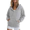 thumbnail image 1 of Certgust Essential Hoodie Womens Oversized Zip Hoodie Sweatshirt Long Sleeve Casual Fall Jacket with Pockets Drawstring Top, 1 of 9