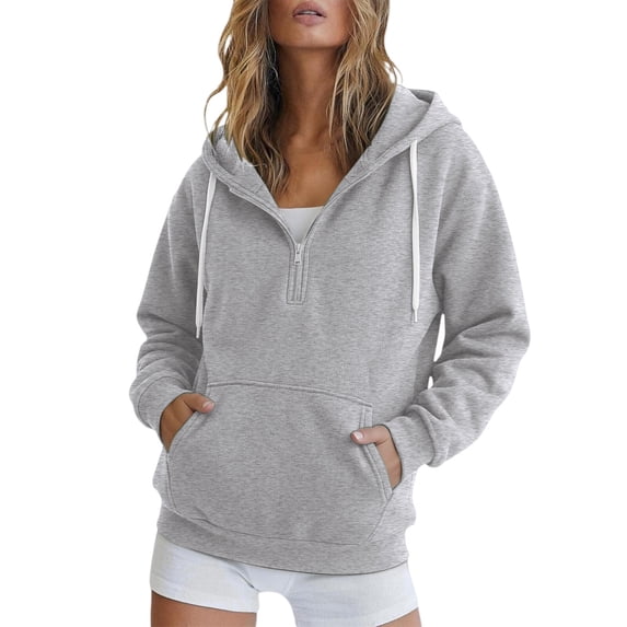Certgust Essential Hoodie Womens Oversized Zip Hoodie Sweatshirt Long Sleeve Casual Fall Jacket with Pockets Drawstring Top
