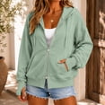 thumbnail image 1 of Certgust Fall Outfits Under $10 Hot Sales Womens Zip Up Hoodies Long Sleeve Hooded Sweatshirt Women Fashion Zipper Fall Light Jackets with Pocket, 1 of 9