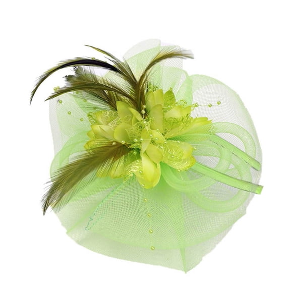 Certgust Hot Sales Fascinator for Women Fascinators Hats for Women Fashion Wedding Mesh Hat with Penny Ribbons for Party Fascinator for Women Green