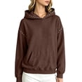 thumbnail image 1 of Certgust Fashion Clothing Pullover Under $10 Hot Sales Womens Pocket Long Sleeve Hoodie Stylish Stud Hoodie with Front Pocket Color Autumn Daily Tops, 1 of 3