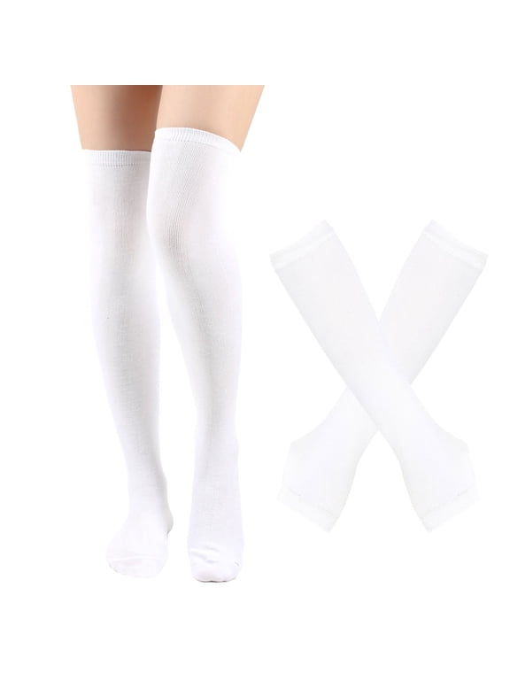 Hot Sales Under $1 Fishnet Stockings for Women Warm Striped Over The Knee Socks for Women Extra Long Thick Knit Thigh High Boot Stockings