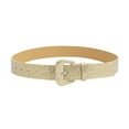 thumbnail image 1 of Certgust Gold Belt Under $5 Waist Belt for Women Fashion Plaid Shiny Wide Retro Decoration Needle Buckle Belt Gold, 1 of 7