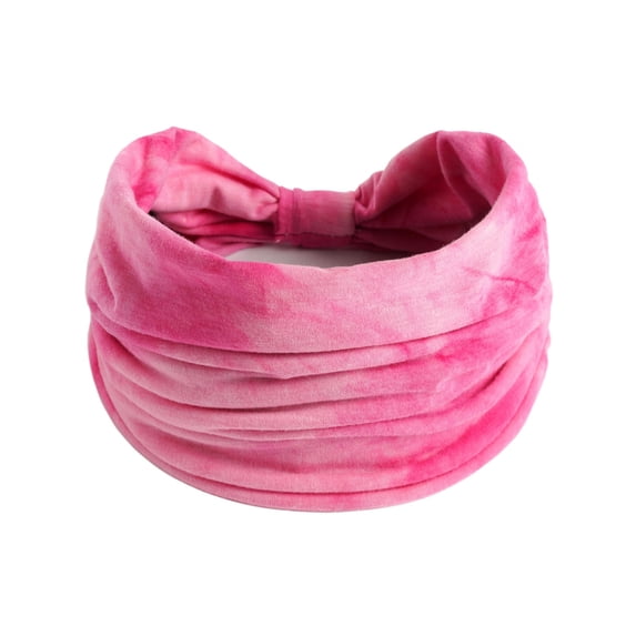 Certgust Hot Sales Head Scarf for Women Head Wraps for Women Tie Dye Rainbow Widening Yoga Sports Elastic Sweat Absorbing Headband Headscarf Pink