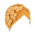 thumbnail image 1 of Certgust Hot Sales Head Scarf for Women's Hair Head Scarf for Women Casual Five Little Flowers Solid Turban Cap Slouchy Headwear Head Wraps for Women Yellow, 1 of 6