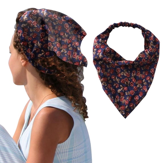 Certgust Head Scarf for Women's Hair Head Scarf for Women‘S Hair Floral Bandana Triangle Kerchief with Ties Head Wraps for Women B