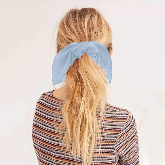 Certgust Head Scarf for Women's Hair Head Scarf for Women's Hair Satin Scrunchie Bunny Ear Hair Ties Ponytail Holder Headscarf G
