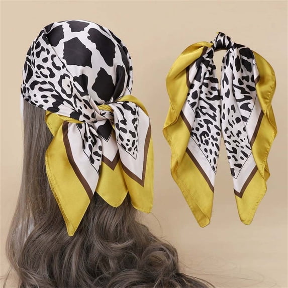 Certgust Head Scarf for Women's Hair Head Wraps for Women Vintage Leopard Chain Print Headband Head Scarf for Women B