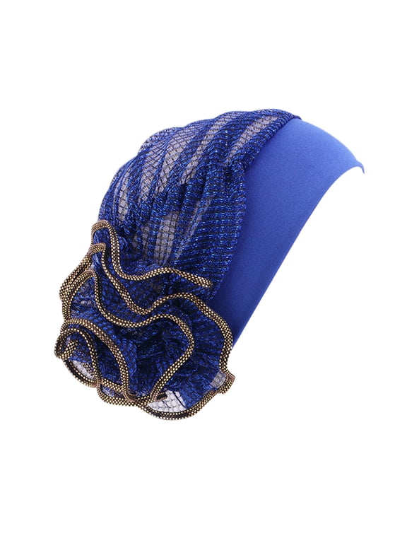 Head Wraps for Black Women Under$10 Chemo Hat for Women Cancer Turban Headwrap Hair Loss Cap Ethnic Big Flower Metallic Thread Color Skull Cap Beanie