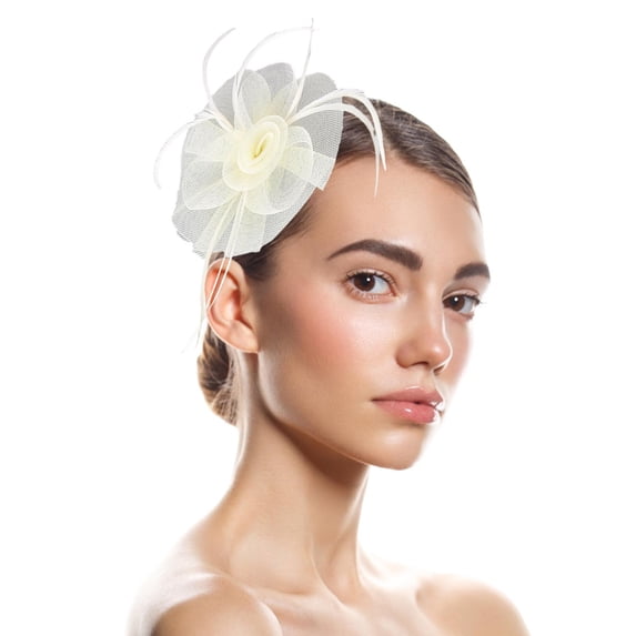 Certgust Hot Sales Head Wraps for Women Under$5 Fascinators Hat Tea Party Hat Mesh Floral Hair Clip Women Fascinator Headband with Veil for Wedding Cocktail