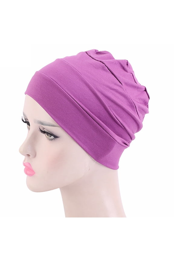 Headscarf Chemo Headwear for Women Solid Cotton Pullover Sleeping Hat Chemotherapy Hat Bottom Turban Head Scarf for Women