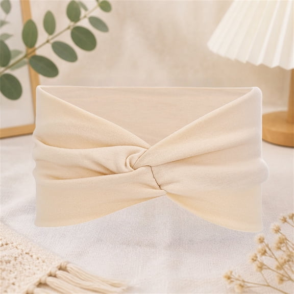 Certgust Hot Sales Headscarf Head Wraps for Women Wide Wrap Extra Turban for Sport Workout Headscarf Beige