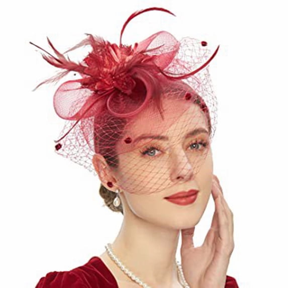 Certgust Headscarf Under$10 Tulle Fascinators for Women, Tea Party Hats for Kentucky Fascinators Derby, Cocktail, Wedding, Fancy Dress Party