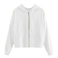 thumbnail image 1 of Certgust Hoodies for Men Womens Solid Zip Hoodie Long Sleeve Sweatshirt with Pockets Casual Blouse Top Drawstring Hooded Jacket for Layered Everyday Outfits, 1 of 6