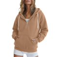 thumbnail image 1 of Certgust Hoodies Womens Oversized Zip Hoodie Sweatshirt Long Sleeve Casual Fall Jacket with Pockets Drawstring Top, 1 of 9