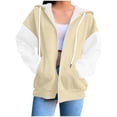 thumbnail image 1 of Certgust Hoodies Womens Oversized Zip Up Sweatshirt with Hood and Pockets Long Sleeve Casual Fall Jacket, 1 of 4