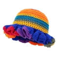 thumbnail image 1 of Certgust Summer Sales Knit Hat Women's Bucket Hats Women's Daily Casual Knit Cap Fisherman Style with Petal Edge Breathable and Soft Size Is Universal and Comes with Adjustable Snap Fastener, 1 of 4