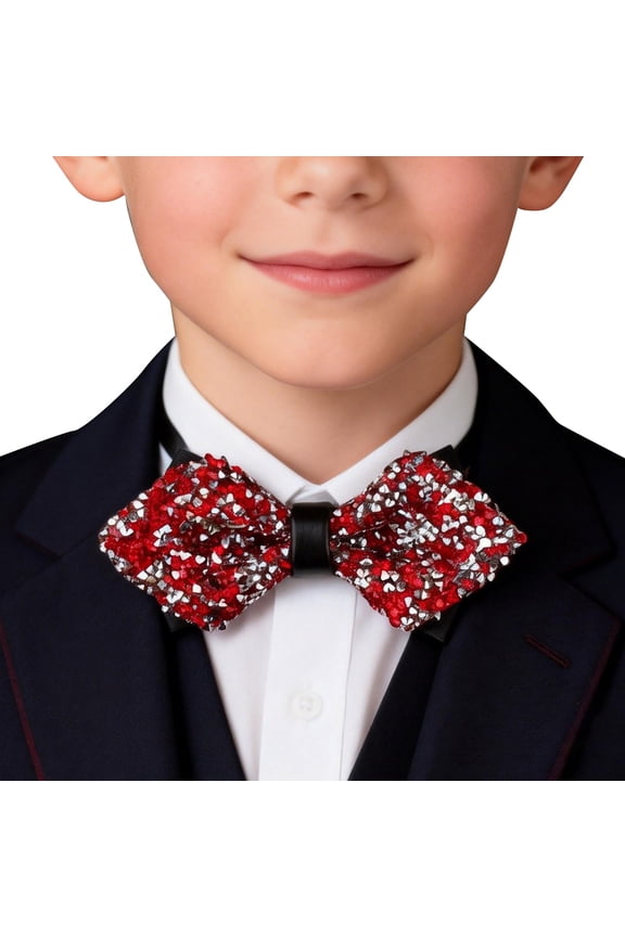 Neckties for Men Crystal Rhinestone Pre-Tied Butterfly Knot