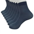 thumbnail image 1 of Certgust Hot Sales No Show Socks Womens Socks for Women Ultra Thin Elastic Silky Short Stockings 4 Pairs Womens Socks Navy, 1 of 2